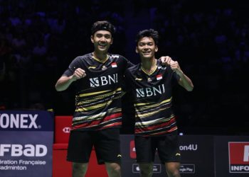 Ganda putra Indonesia peringkat ke 12 dunia Bagas MaulanaMuhammad Shohibul Fikri menjadi runner up turnamen BWF Super