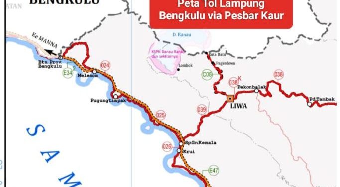 Tol Palembang Bengkulu Gagal Tersambung, Rencana Tol Lampung Bengkulu via Pesbar Kaur Menguat