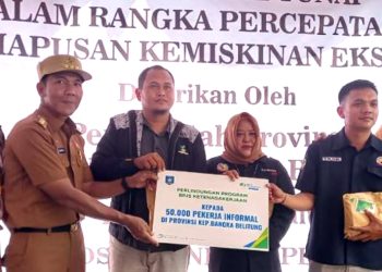 Pemprov Kepulauan Babel Serahkan 50.000 kartu BPJS Ketenagakerjaan guna melindungi pekerja rentan kecelakaan kerja di daerahnya