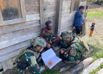 Satgas TNI Hadirkan Yankes Gratis Di Kampung Wombru Distrik Sinak Barat