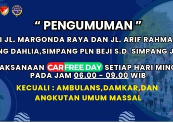 Besok CFD di Depok! Jalan Margonda Dua Jalur, Ini Rute Alternatif dan Rekayasa Lalu Lintasnya