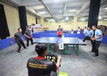 Peringati Hari Bhayangkara ke-79, Polda Jatim Gelar Tenis Meja Kapolda Cup 2025