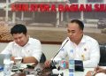 Kepala BPN Kabupaten Banyuasin Dhona Fiermansyah Lubis dalam rapat digelar di Ruang Rapat Sriwijaya, Kantor PT PLN (Persero) UIP Sumbagsel.