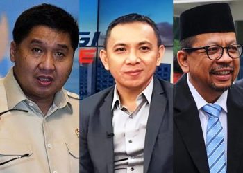 Menteri Perumahan dan Permukiman (PKP) Maruara Sirait, Direktur P3S Jerry Massie dan Kepala Kantor Staf Kepresidenan (KSP) Muhammad Qodari.