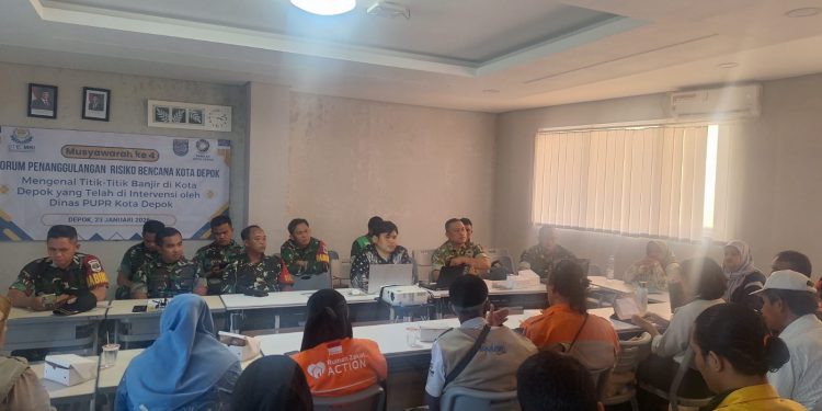 Danramil 06/Cimanggis Hadiri Forum Penanggulangan Risiko Bencana, Bahas Titik Rawan Banjir di Depok