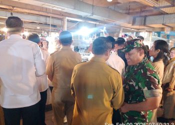 Dampingi Wamendag, Danramil Cimanggis Pastikan Situasi Pasar Cisalak Kondusif