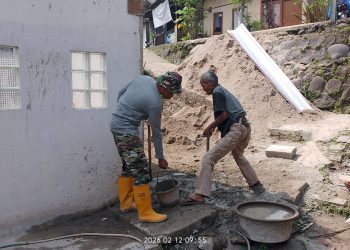 Meski Diguyur Hujan, Progres RTLH TMMD Ke-127 di Cilodong Tetap Melaju