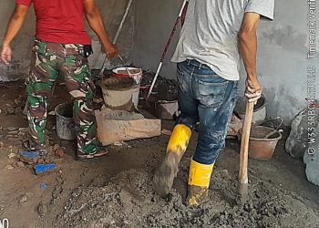 TNI-Pemda dan Masyarakat Gotong Royong Sukseskan TMMD di Sukamaju