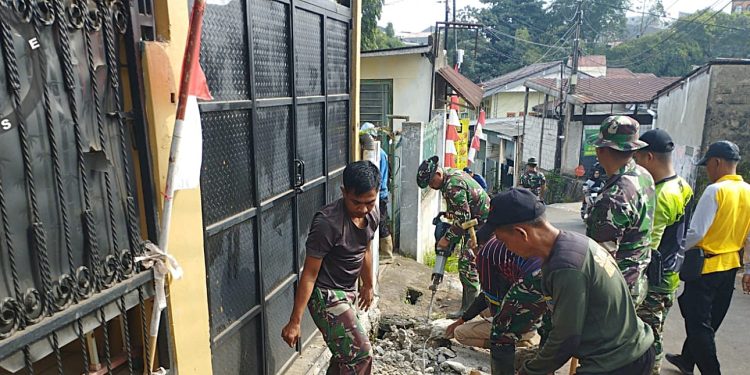 Pembangunan Drainase TMMD H+20, U-Ditch Hampir Rampung di Cilodong