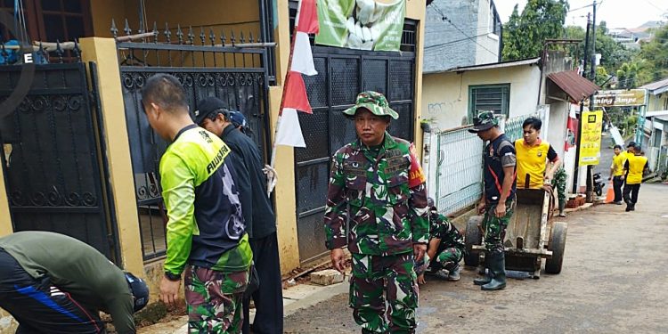 Satgas TMMD Kodim 0508/Depok Percepat Pembuatan Drainase di Cilodong