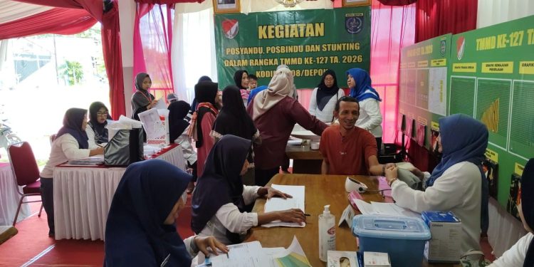 Pelaksanaan Program Stunting, Posyandu dan Posbindu TMMD Ke-127 Depok Capai 100 Persen