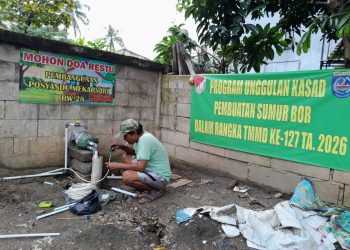 Sumur Bor Program Unggulan Kasad di Sukamaju Sudah Capai 73 Persen
