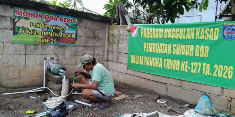 Sumur Bor Program Unggulan Kasad di Sukamaju Sudah Capai 73 Persen