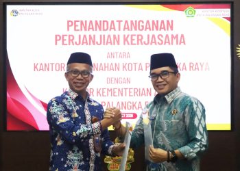 Kantor Pertanahan Palangka Raya dan Kementerian Agama Tandatangani Perjanjian Kerja Sama Percepat Sertifikasi Tanah Wakaf